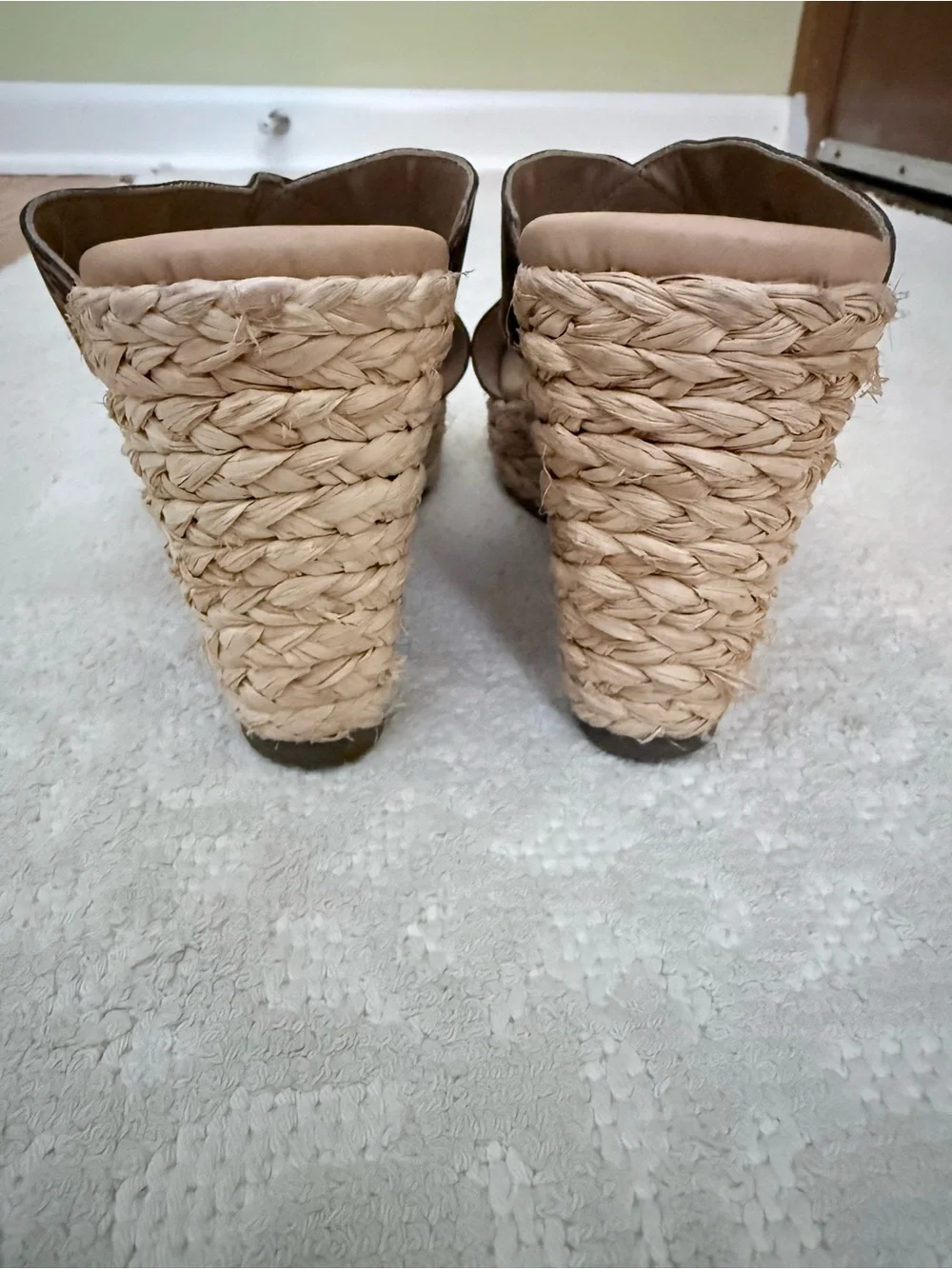 Dolce Vita Leopard Print Espadrille Wedge Slides - Brown/Black